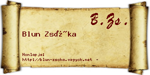 Blun Zsóka névjegykártya
